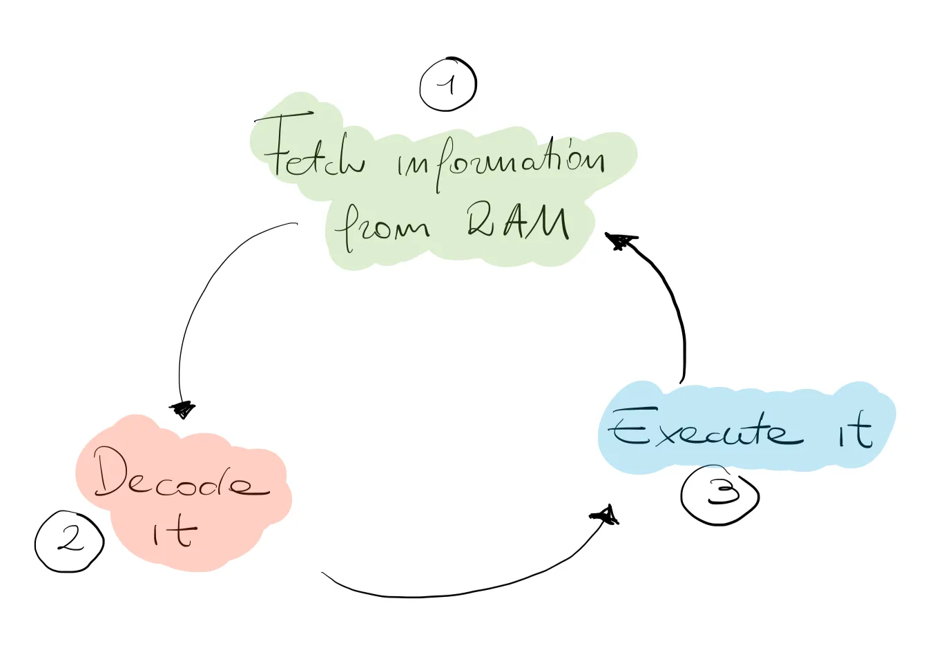 Sketch of the CPU cycle.